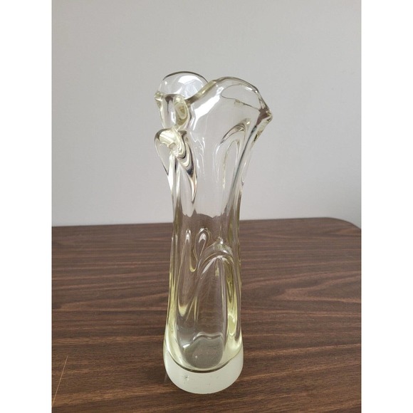 Vintage Jan Beranek Skrdlovice Czech Art Glass Clear Bud Vase MCM - Picture 2 of 7